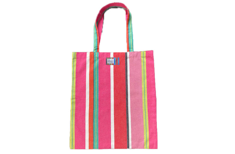 Watermelon red, pink, green Stripe Tote Bags