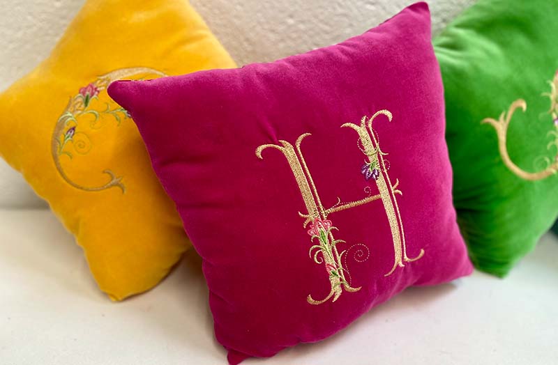 Little Pink Velvet Personalised Cushions