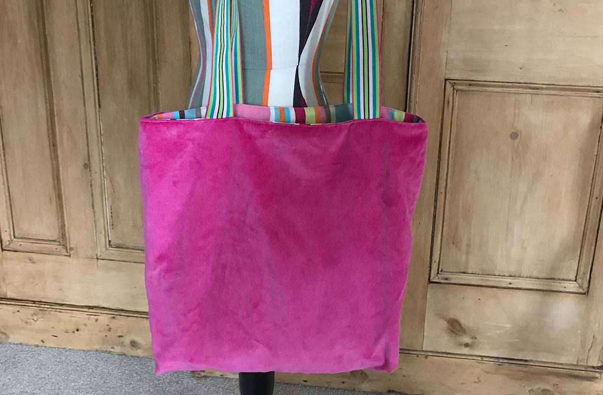 Pink Velvet Reversible Tote Bag