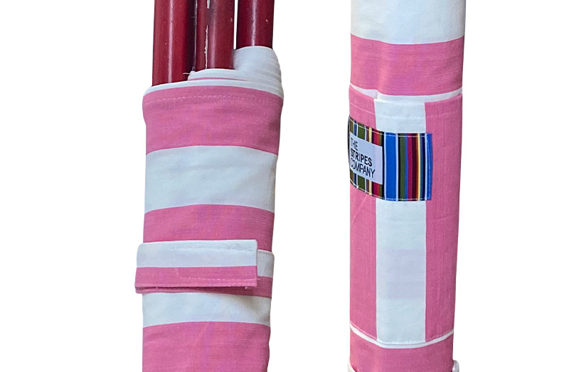 Pink and White Stripe Beach Windbreaks 