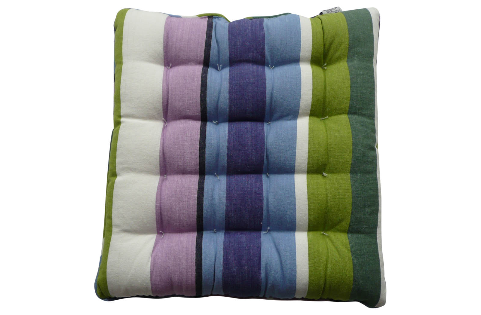 Striped Seat Pads with Piping green, blue, purple   