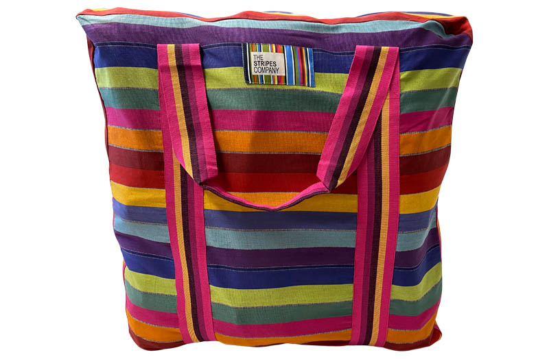 Rainbow Stripe Jumbo Storage Bag for Bedding, Cushions, Textiles, Pillows