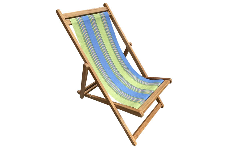 Sky Blue, Lime Green Stripe Replacement Deck Chair Slings