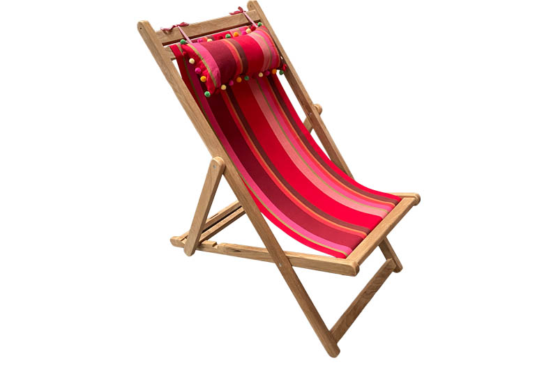 red stripe deckchair