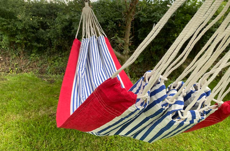 Red, Blue, White Stripe Hammocks Garden Hammocks The Stripes Company UK
