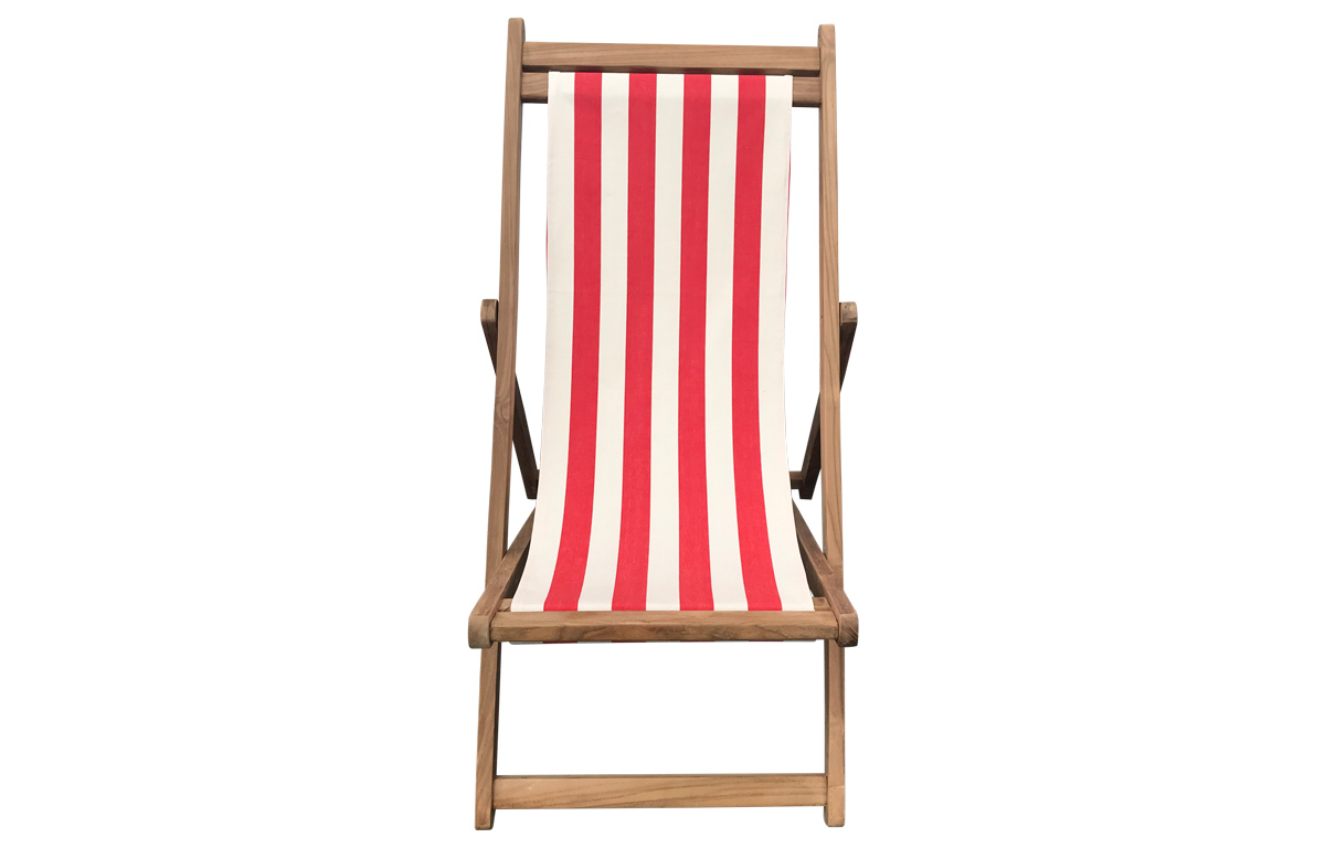Red and White Stripe Premium Deck Chairs