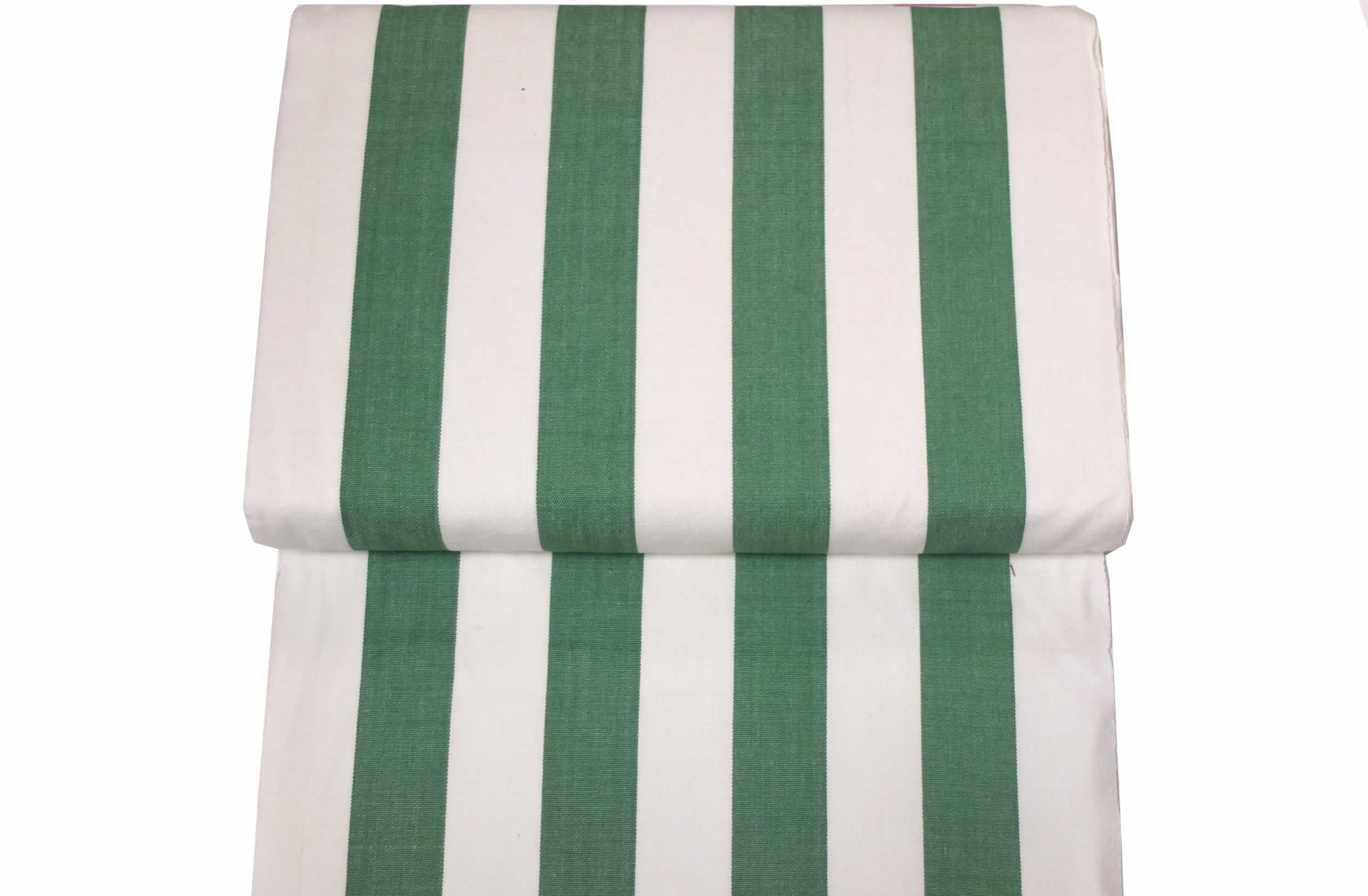 Green and White Stripe Replacement Deck Chair Sling - Pole Vault  