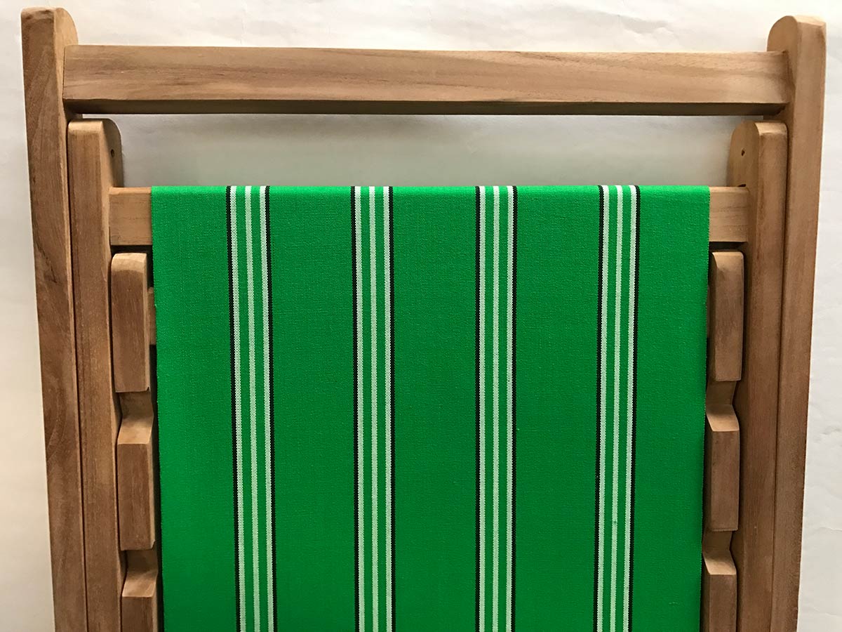 green and white stripe deckchair