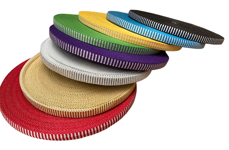 silver gold red green stripe ribbons