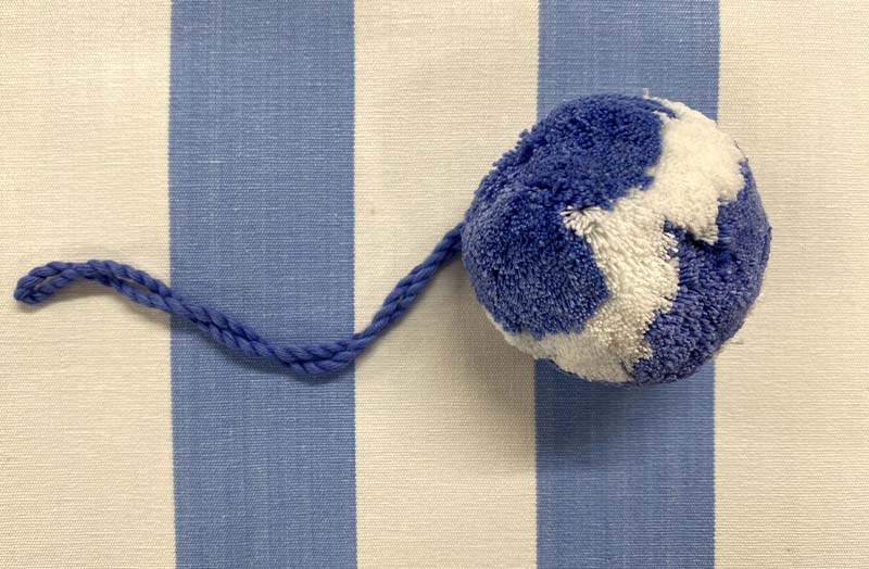 Hanging Cotton Pom Pom - Sky Blue and White