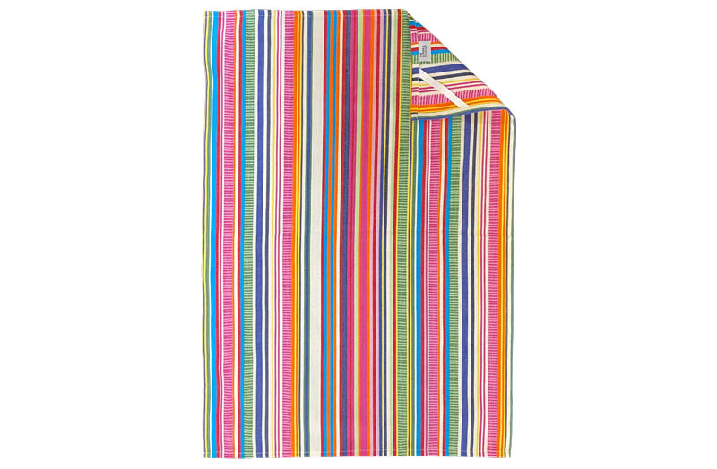Pink, Green Dobby Weave Stripe Tea Towels