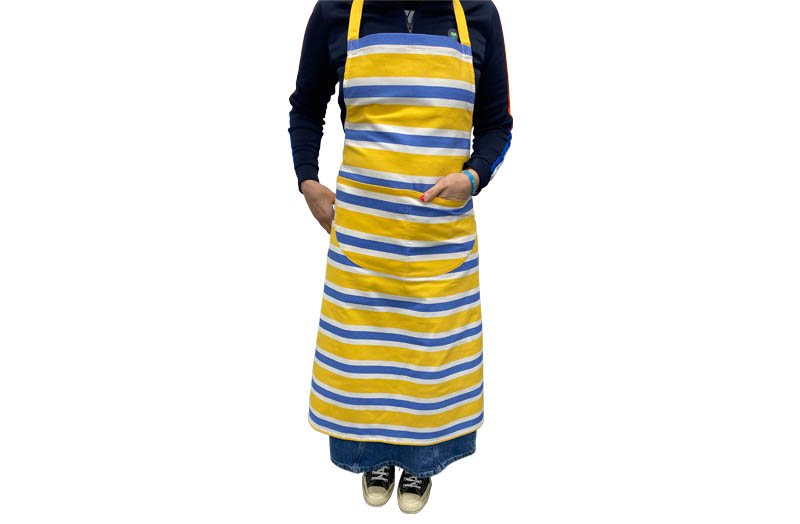 Yellow, Blue, White Striped Cotton Aprons