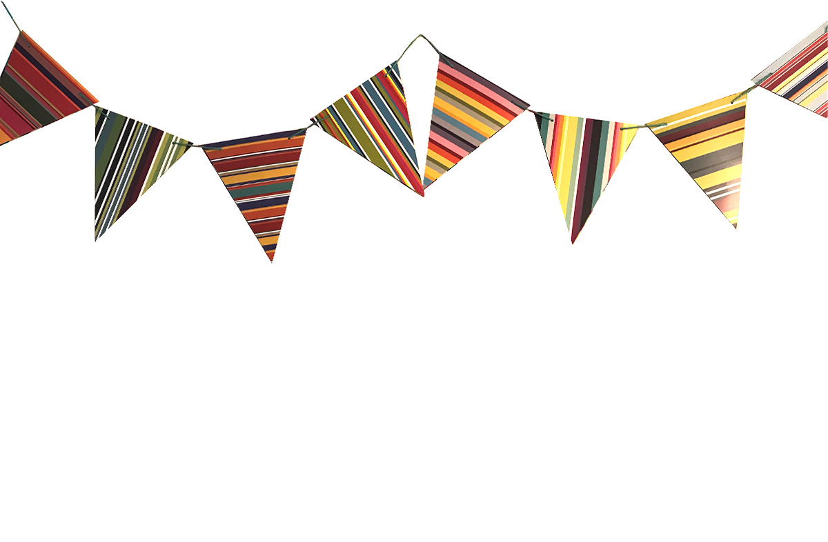 Striped Paper Card Bunting Kits - Pack of 5 - The Stripes Company