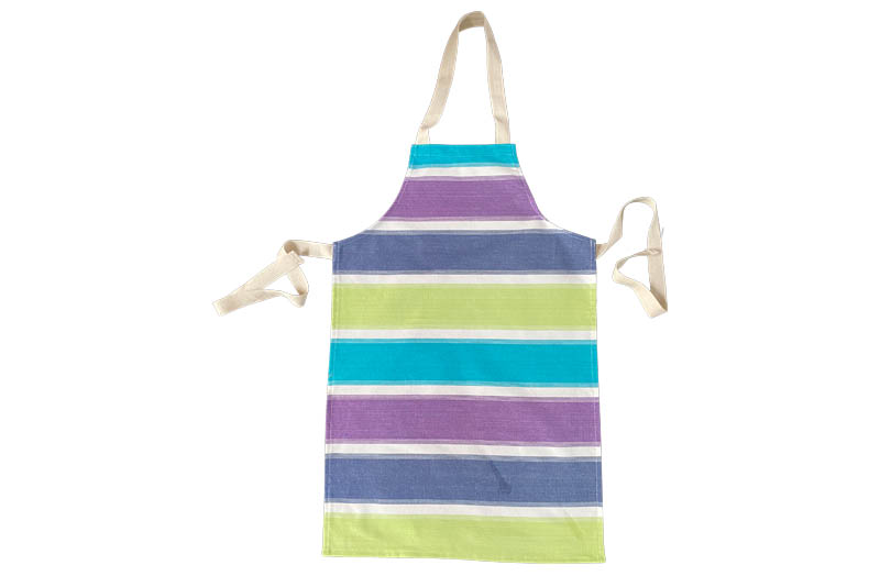Lime green, turquoise, white Striped Childrens Aprons Lime green, turquoise, white 