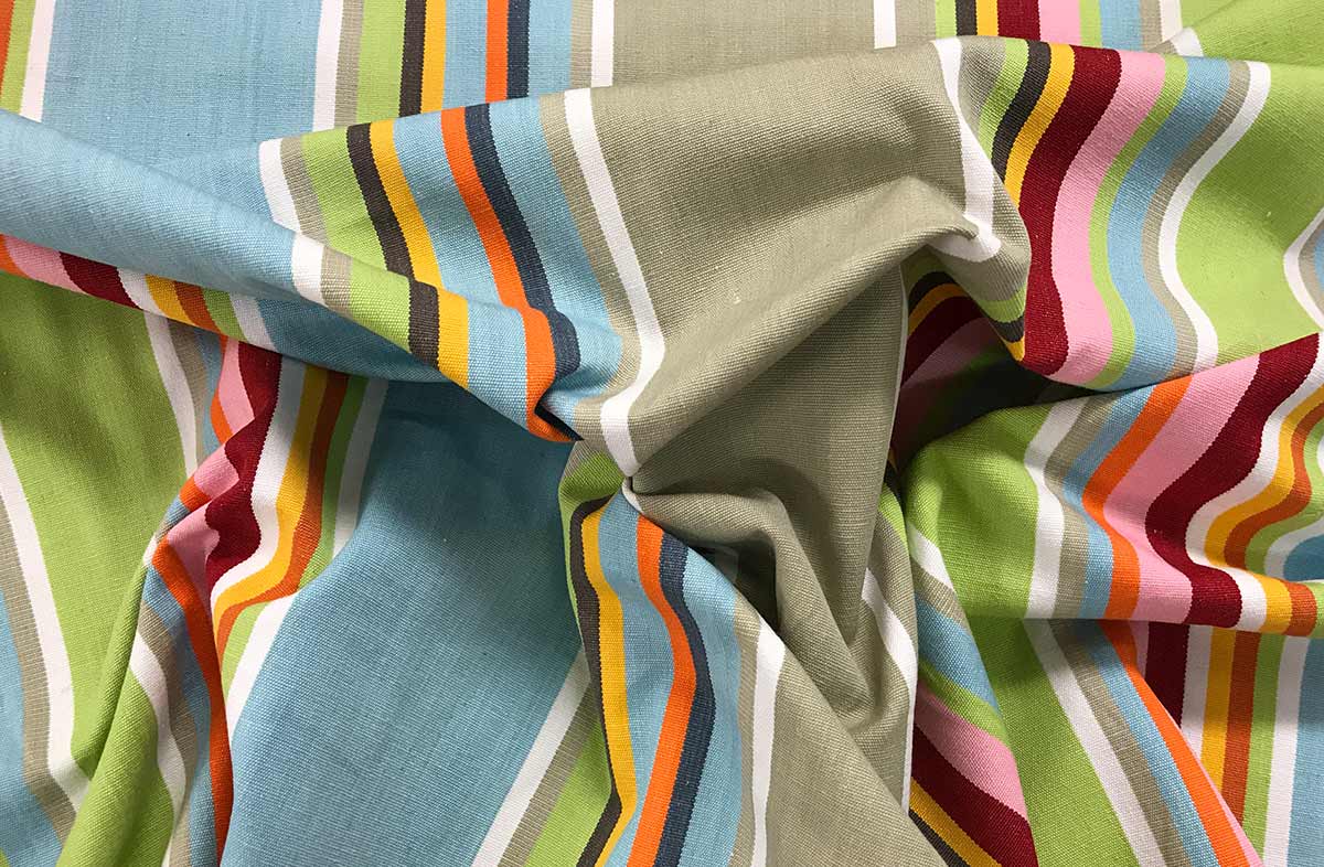 Duck Egg Blue Striped Fabrics - Cricket Stripe