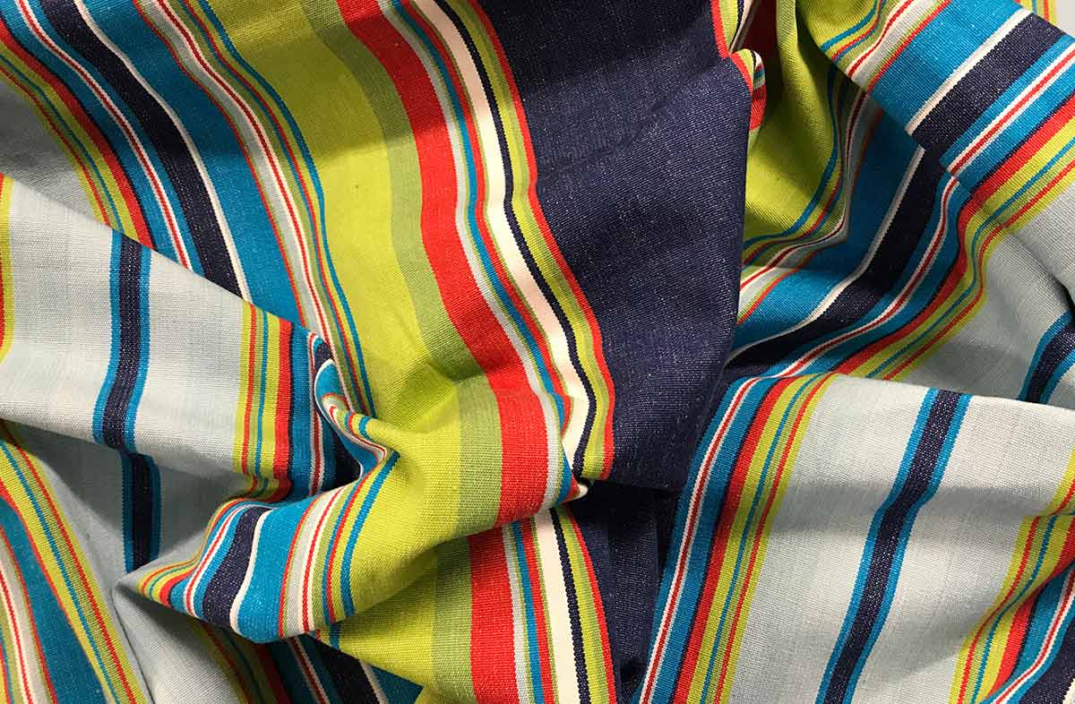Water Polo Navy Blue Striped Fabric