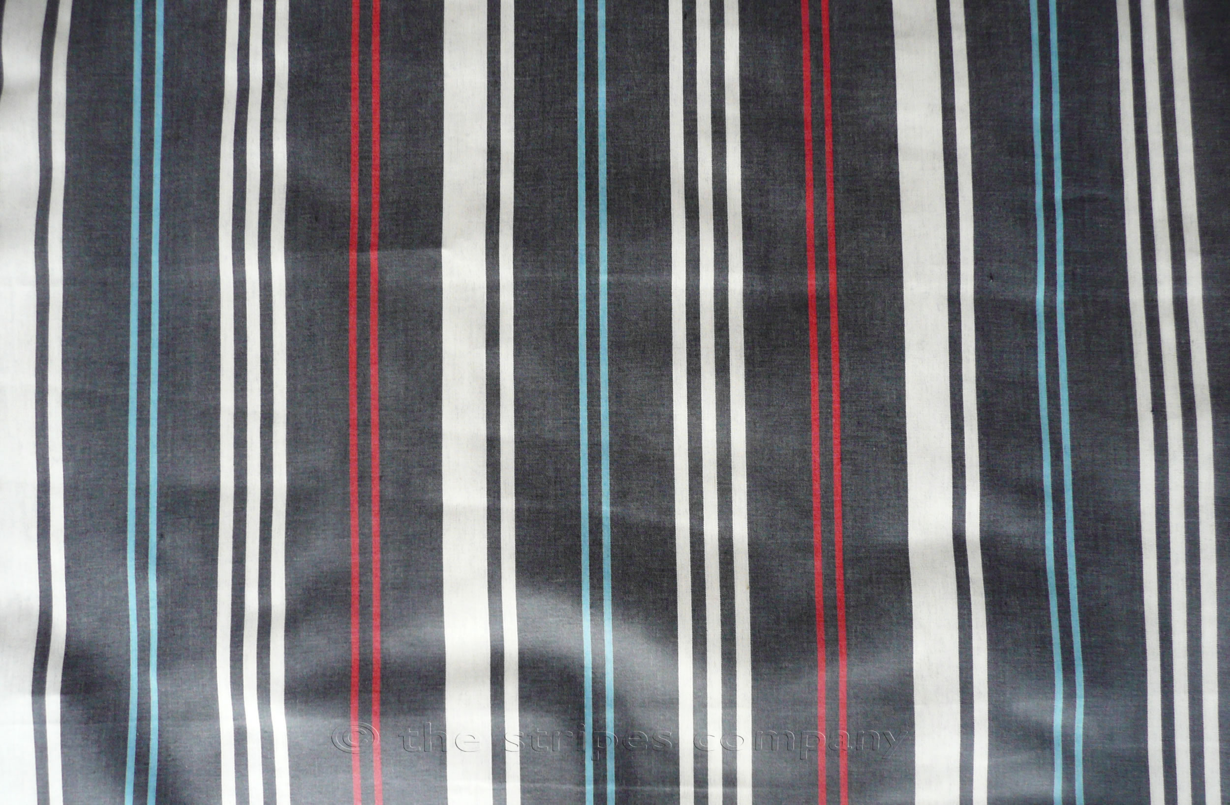 Navy Blue Striped Oilcloth Fabrics | PVC Wipeable Stripe Fabrics Cake Walk Stripes