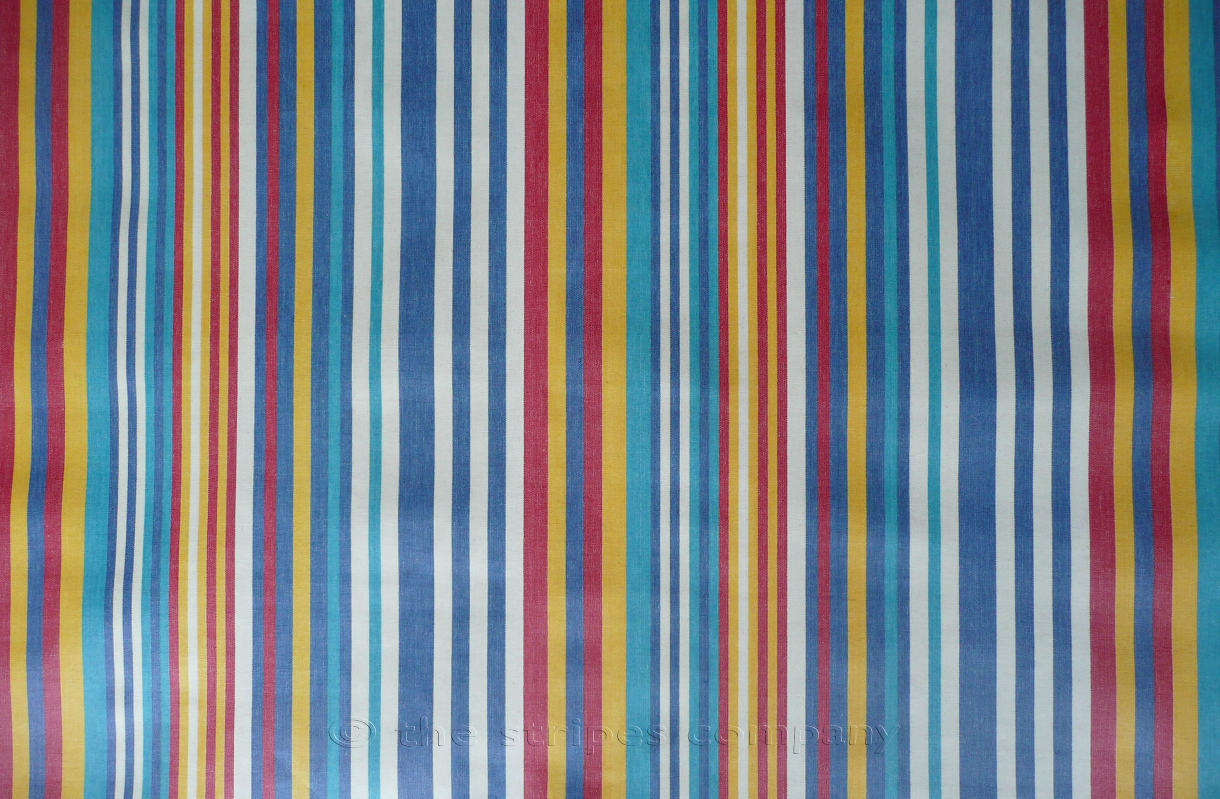 Denim Blue Stripe PVC Oilcloth Fabrics | Wipeable Stripe Fabrics - Marathon Stripes