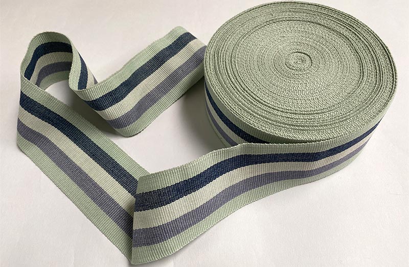 Striped Webbing Pale mint green, denim, cream 