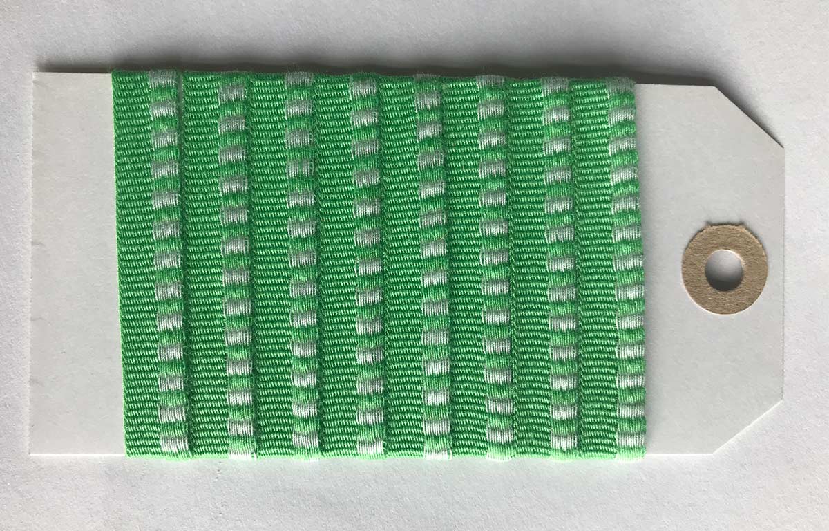 Green Striped Woven Cotton Flat Piping 