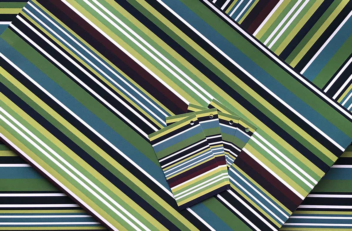 Green and Blue Striped Wrapping Paper