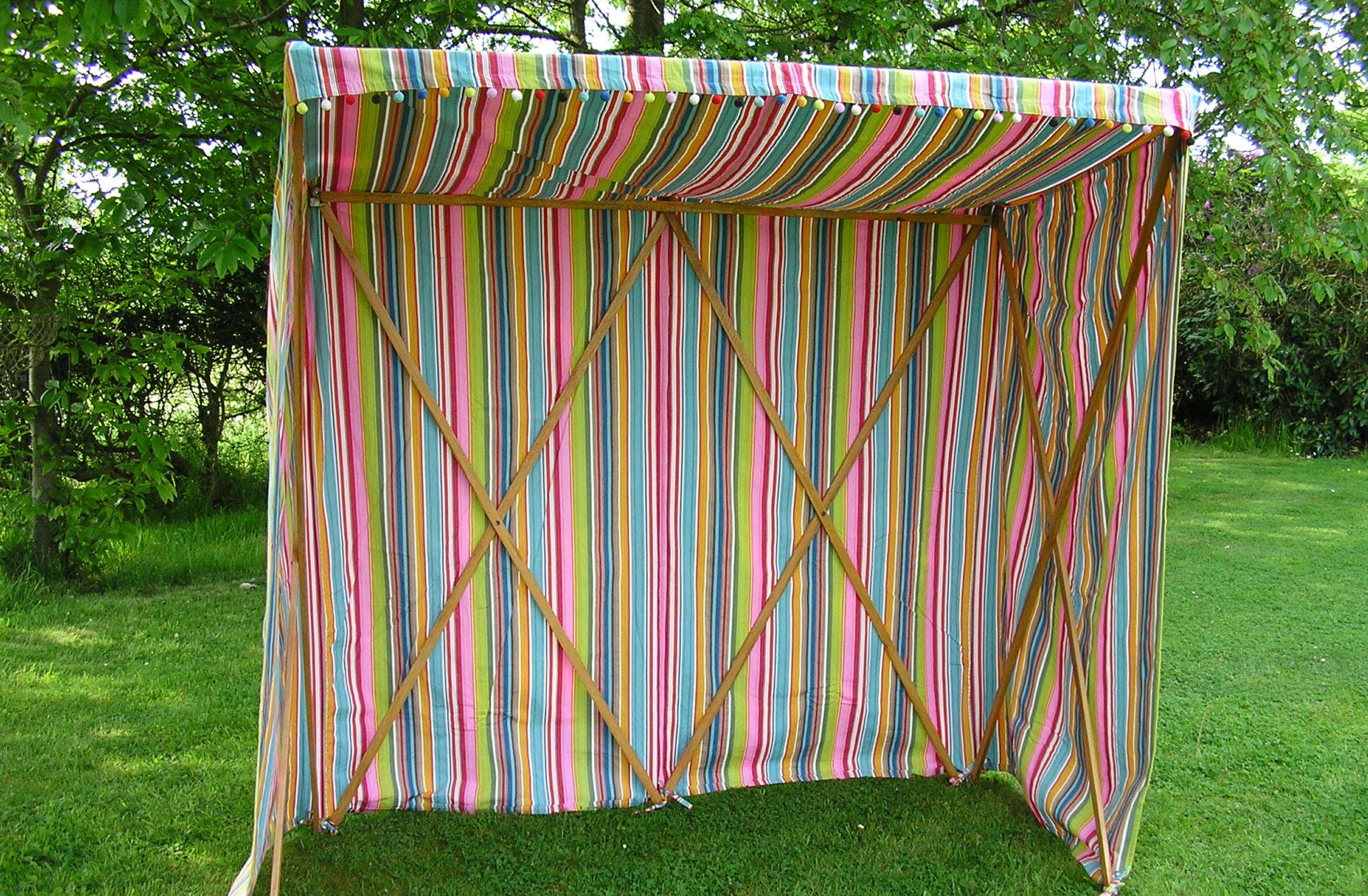 Pretty Garden Sun Shelters | Garden Awnings | Retro Striped Sun Shelter | Edwardian Sun Shelters Parachuting Stripes