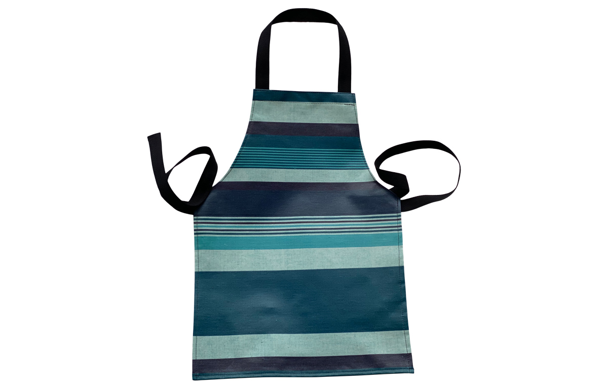 Teal, Aquamarine & Navy Stripe PVC Toddler Apron