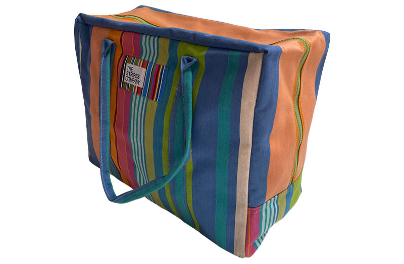 Green, Blue, Terracotta Soft Shell Stripe Travel Bags